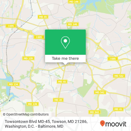 Mapa de Towsontown Blvd MD-45, Towson, MD 21286