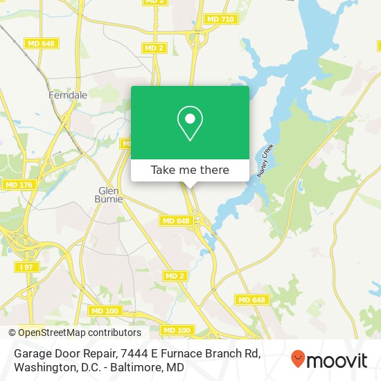 Garage Door Repair, 7444 E Furnace Branch Rd map