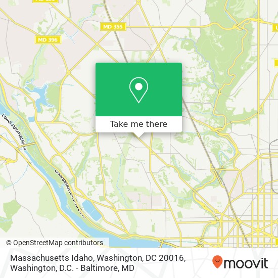 Mapa de Massachusetts Idaho, Washington, DC 20016