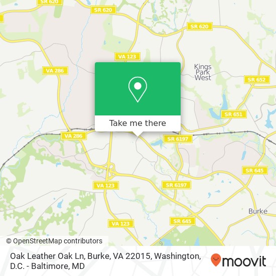 Mapa de Oak Leather Oak Ln, Burke, VA 22015