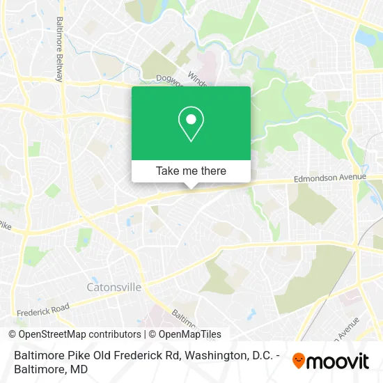 Baltimore Pike Old Frederick Rd map