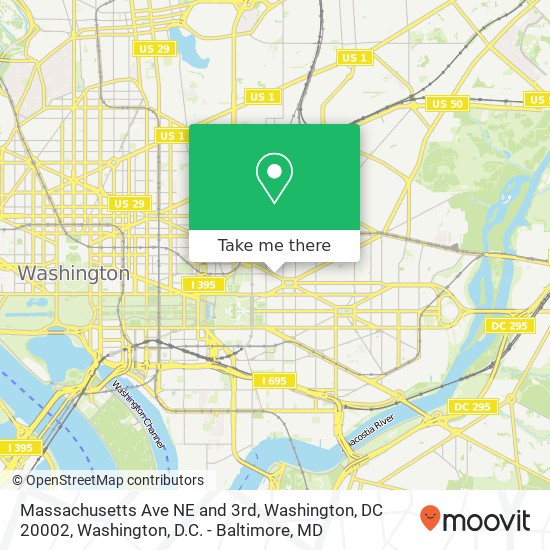 Massachusetts Ave NE and 3rd, Washington, DC 20002 map