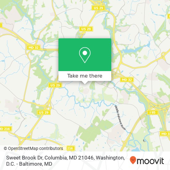 Mapa de Sweet Brook Dr, Columbia, MD 21046