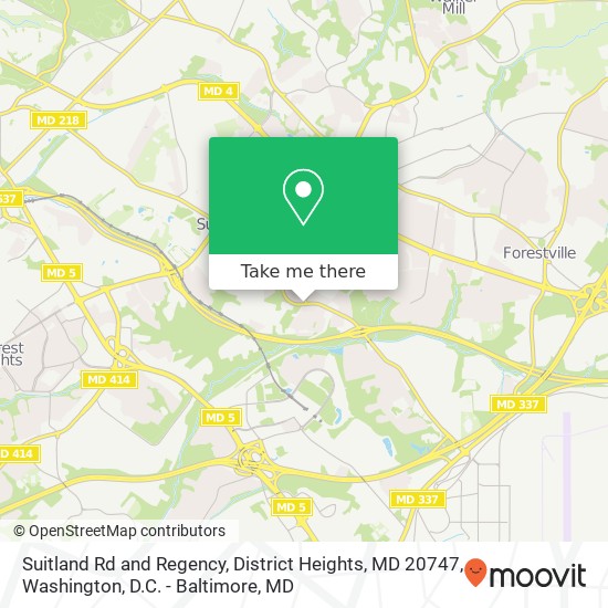 Suitland Rd and Regency, District Heights, MD 20747 map