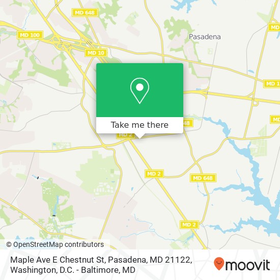 Mapa de Maple Ave E Chestnut St, Pasadena, MD 21122