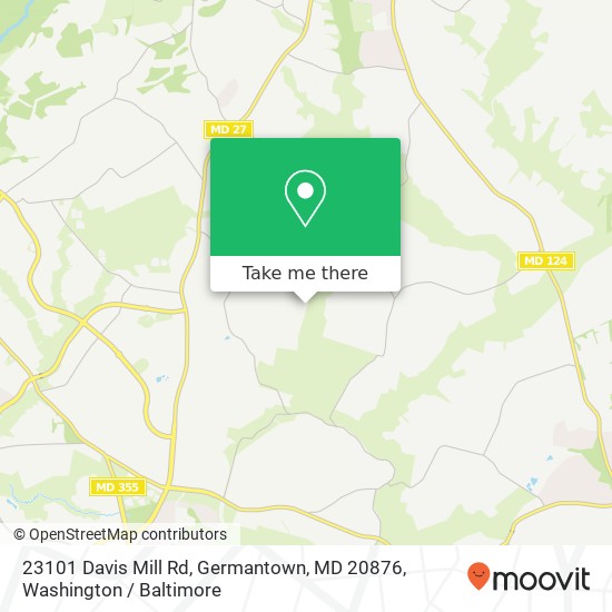 Mapa de 23101 Davis Mill Rd, Germantown, MD 20876