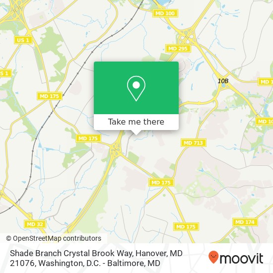 Mapa de Shade Branch Crystal Brook Way, Hanover, MD 21076