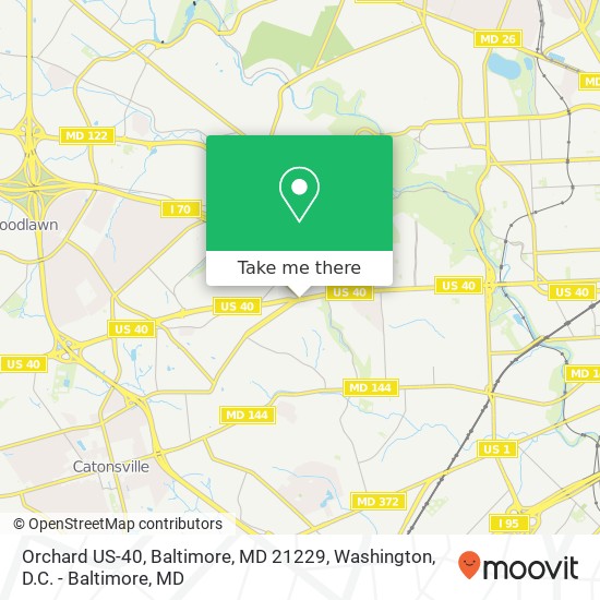 Mapa de Orchard US-40, Baltimore, MD 21229