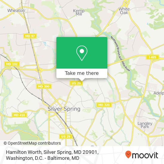 Mapa de Hamilton Worth, Silver Spring, MD 20901