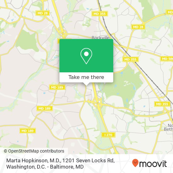 Marta Hopkinson, M.D., 1201 Seven Locks Rd map