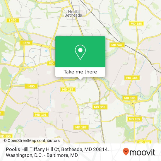 Mapa de Pooks Hill Tiffany Hill Ct, Bethesda, MD 20814