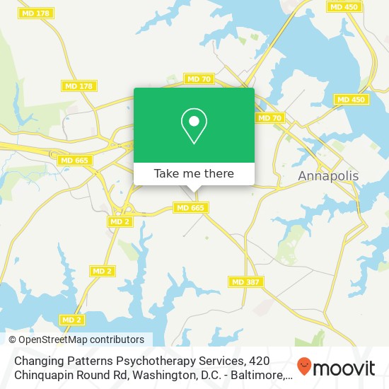 Mapa de Changing Patterns Psychotherapy Services, 420 Chinquapin Round Rd