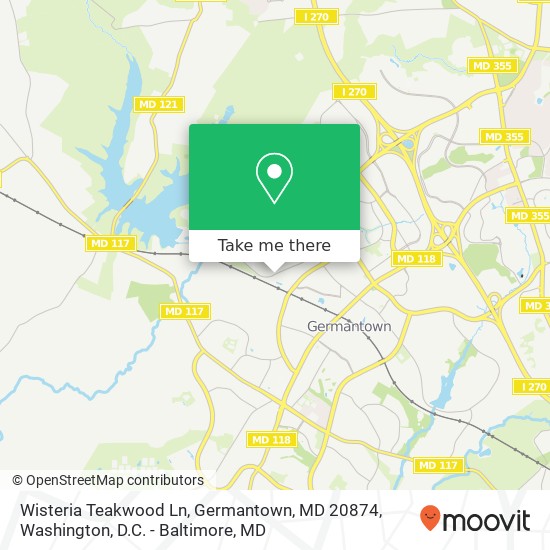 Mapa de Wisteria Teakwood Ln, Germantown, MD 20874