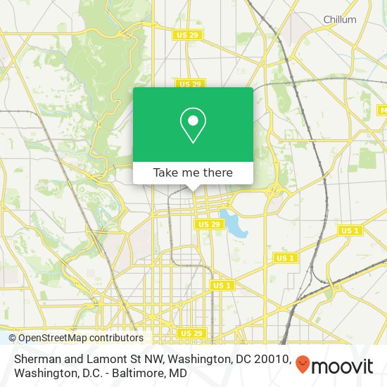 Mapa de Sherman and Lamont St NW, Washington, DC 20010