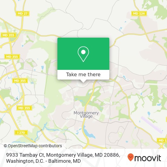 Mapa de 9933 Tambay Ct, Montgomery Village, MD 20886