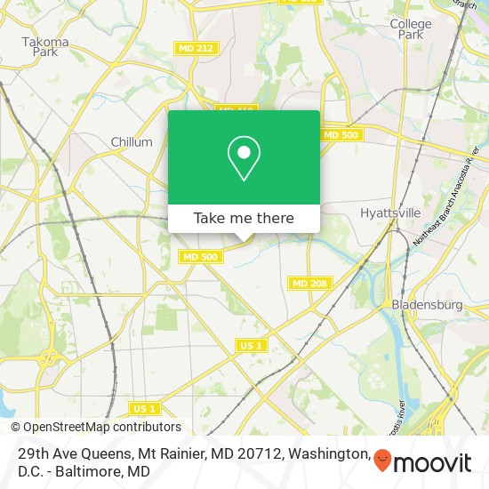 29th Ave Queens, Mt Rainier, MD 20712 map