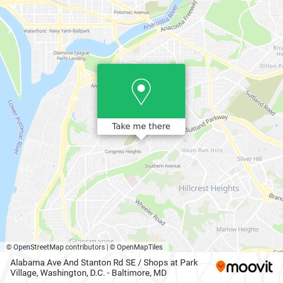Alabama Ave And Stanton Rd SE / Shops at Park Village map