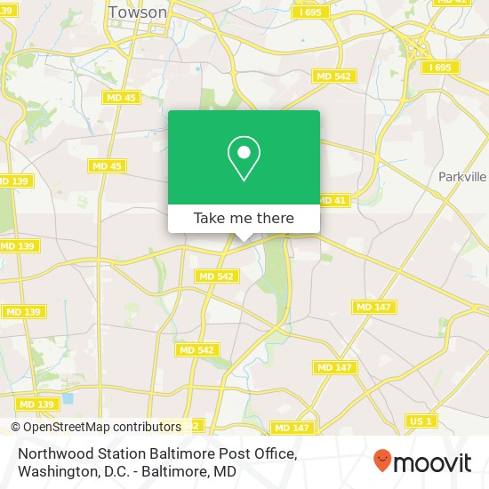 Mapa de Northwood Station Baltimore Post Office