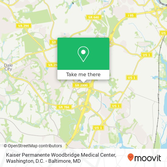 Mapa de Kaiser Permanente Woodbridge Medical Center