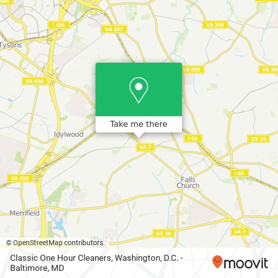 Classic One Hour Cleaners map