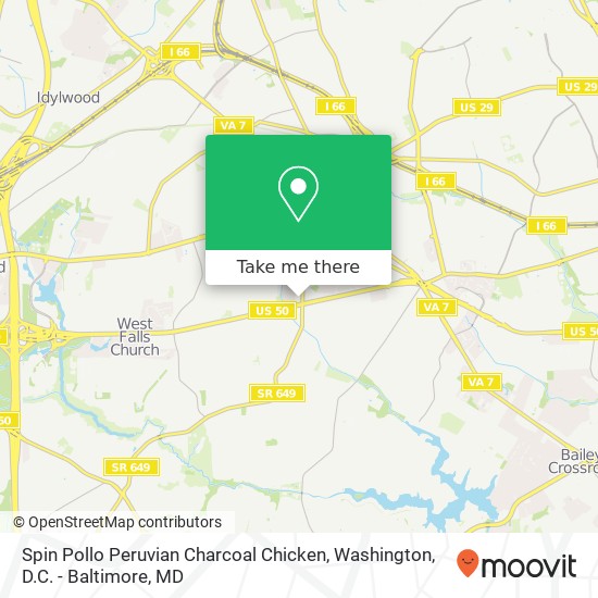 Mapa de Spin Pollo Peruvian Charcoal Chicken