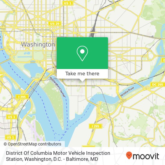 District Of Columbia Motor Vehicle Inspection Station map