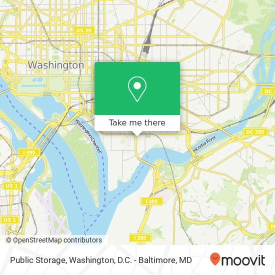 Mapa de Public Storage