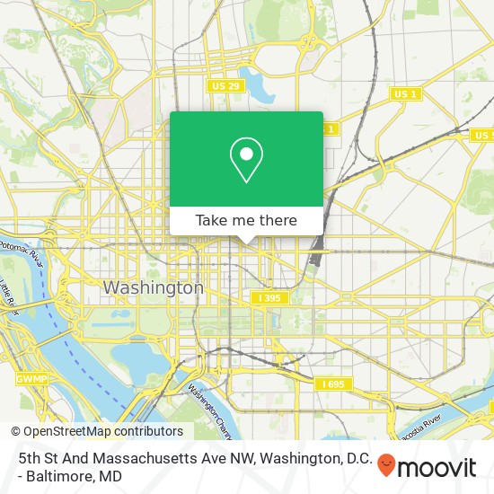 5th St And Massachusetts Ave NW map