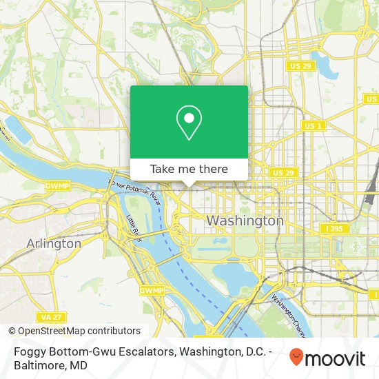 Foggy Bottom-Gwu Escalators map