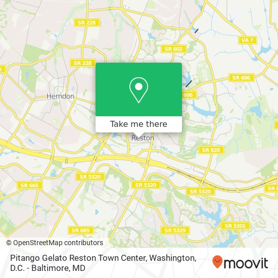 Pitango Gelato Reston Town Center map