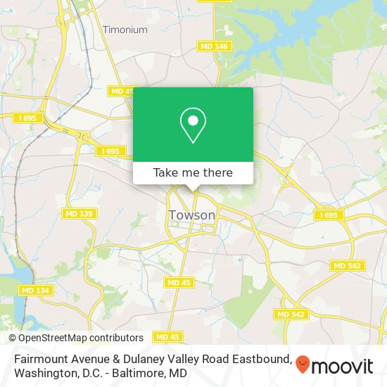 Mapa de Fairmount Avenue & Dulaney Valley Road Eastbound