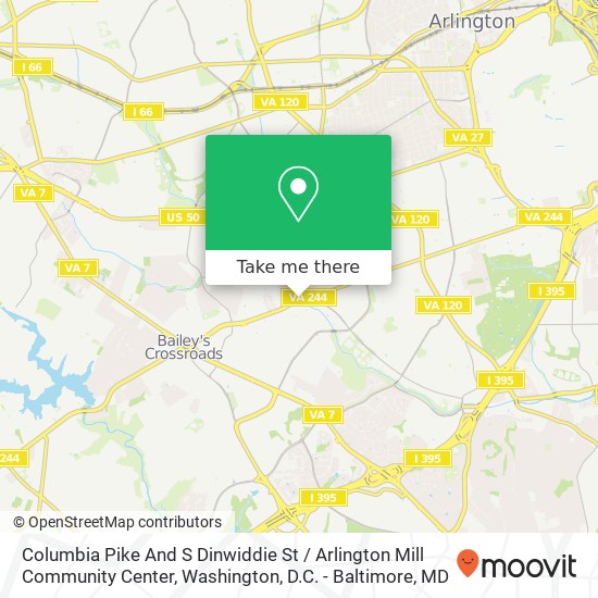 Columbia Pike And S Dinwiddie St / Arlington Mill Community Center map