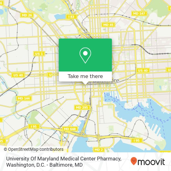 Mapa de University Of Maryland Medical Center Pharmacy