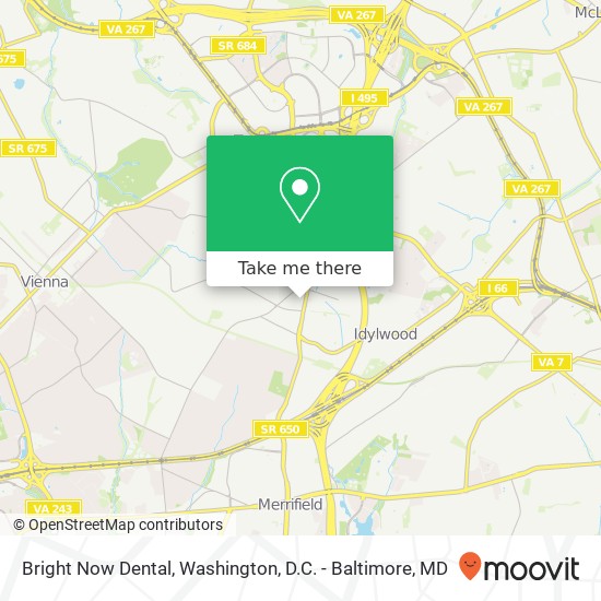 Mapa de Bright Now Dental