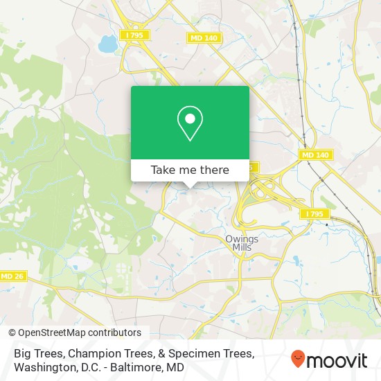 Big Trees, Champion Trees, & Specimen Trees map