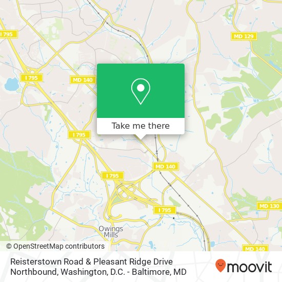 Mapa de Reisterstown Road & Pleasant Ridge Drive Northbound
