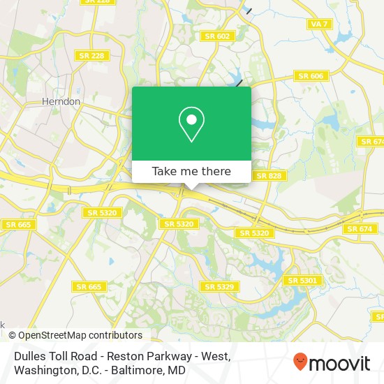 Mapa de Dulles Toll Road - Reston Parkway - West