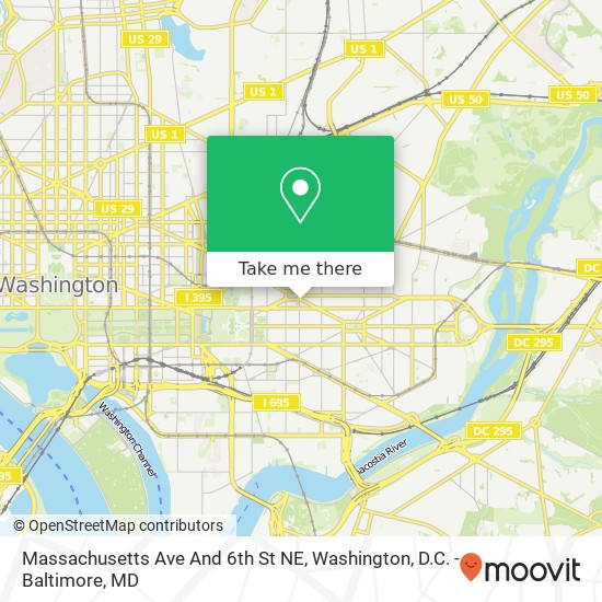 Massachusetts Ave And 6th St NE map