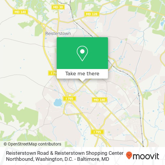 Reisterstown Road & Reisterstown Shopping Center Northbound map