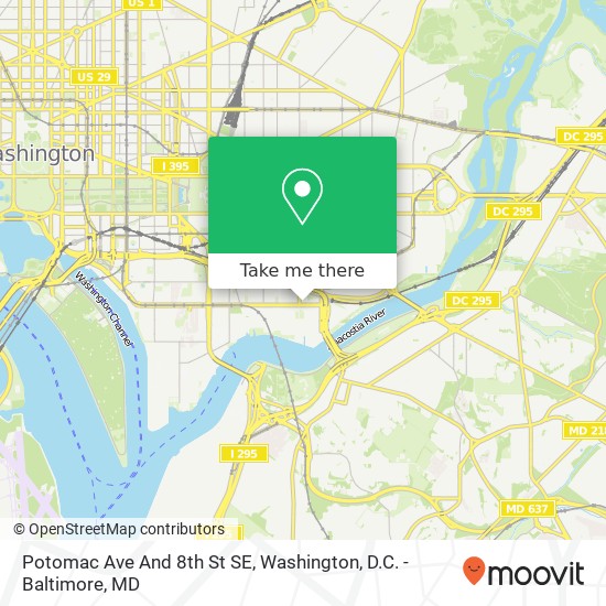 Mapa de Potomac Ave And 8th St SE