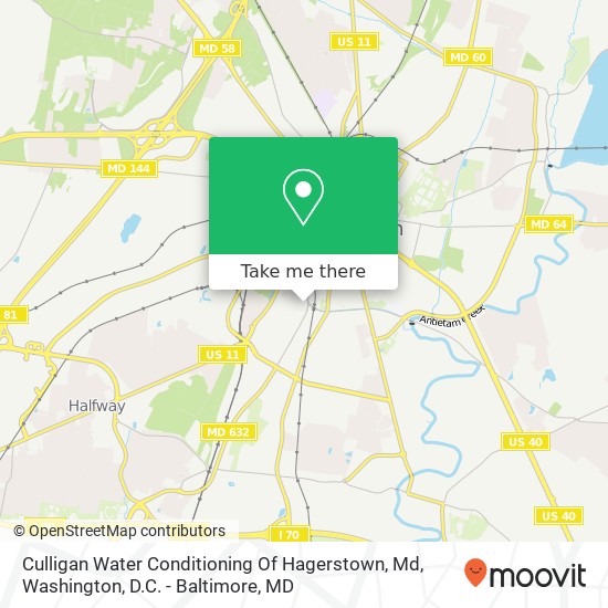 Mapa de Culligan Water Conditioning Of Hagerstown, Md