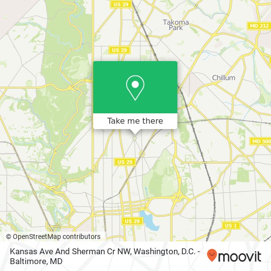 Kansas Ave And Sherman Cr NW map