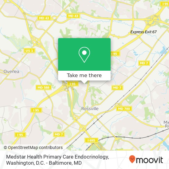 Mapa de Medstar Health Primary Care Endocrinology