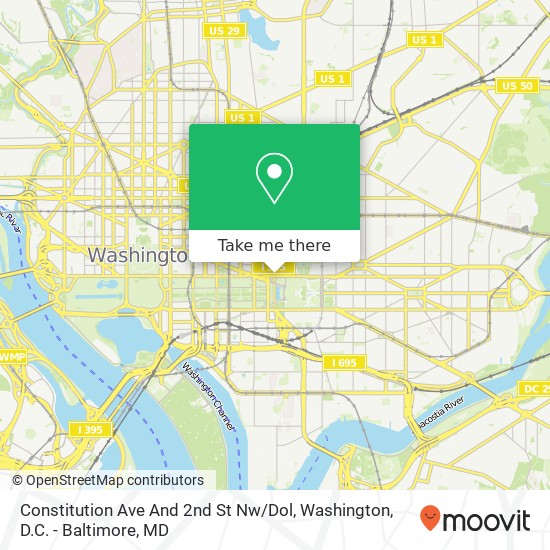 Constitution Ave And 2nd St Nw / Dol map