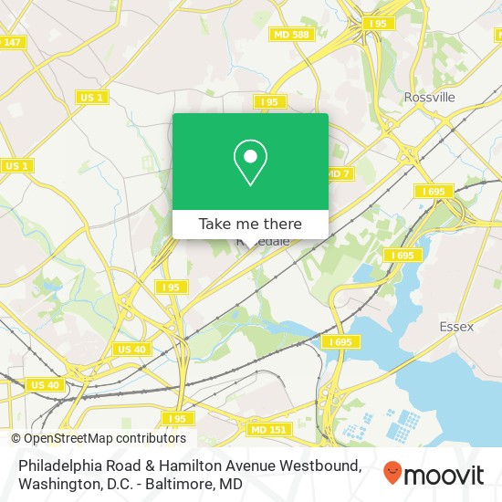 Philadelphia Road & Hamilton Avenue Westbound map