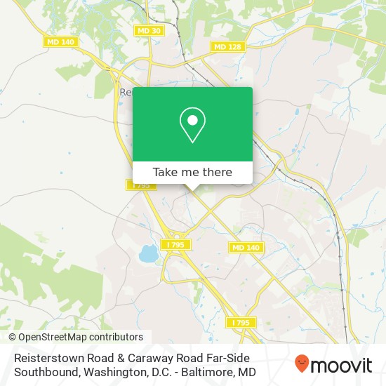 Mapa de Reisterstown Road & Caraway Road Far-Side Southbound