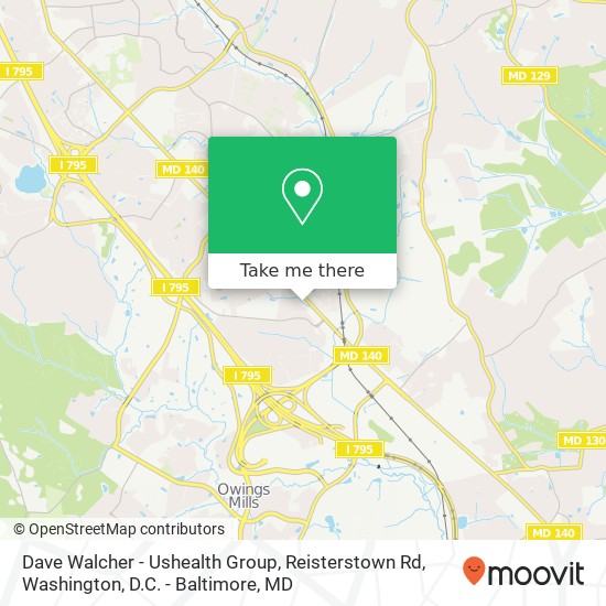 Mapa de Dave Walcher - Ushealth Group, Reisterstown Rd
