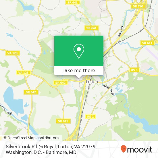 Mapa de Silverbrook Rd @ Royal, Lorton, VA 22079