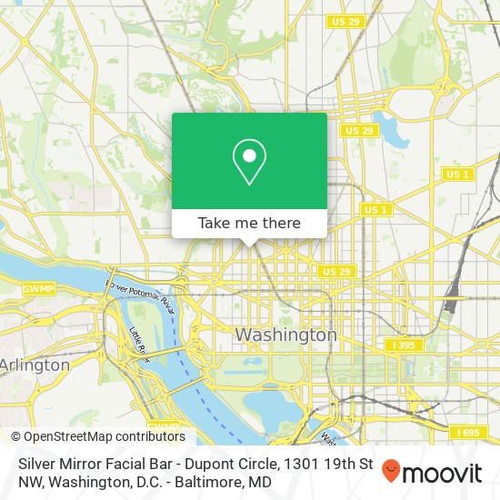 Mapa de Silver Mirror Facial Bar - Dupont Circle, 1301 19th St NW