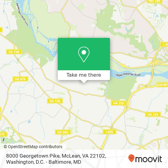 Mapa de 8000 Georgetown Pike, McLean, VA 22102